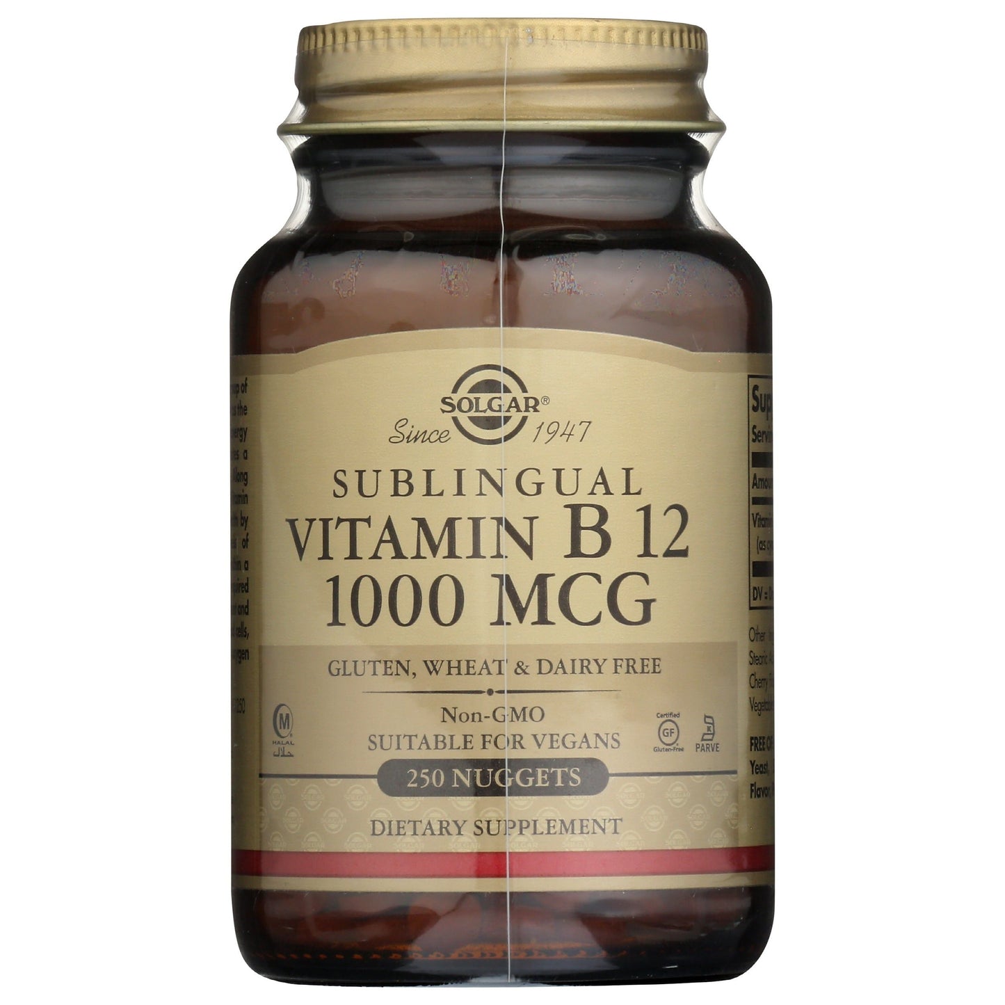 Solgar Sublingual Vitamin B12, 1,000 Mcg, 250 Nuggets