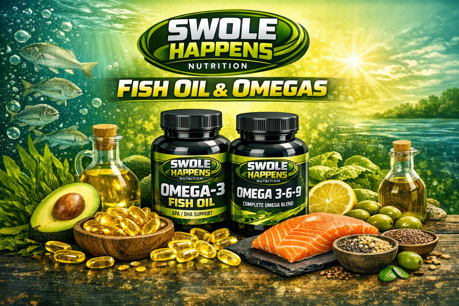 High-potency Fish Oil and Omega-3 softgels for daily wellness, recovery, and cardiovascular support. Premium Fish & Omegas collection featuring EPA and DHA supplements for active lifestyles and healthy living.