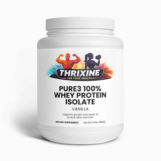 Pure3 100% Whey Protein Isolate (Vanilla) Made in the USA