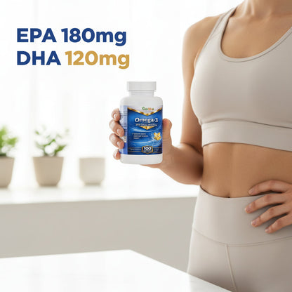 Omega-3 EPA 180mg + DHA 120mg 100 Softgels