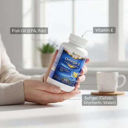 Omega-3 EPA 180mg + DHA 120mg 100 Softgels