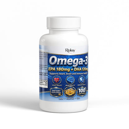 Omega-3 EPA 180mg + DHA 120mg - 100 Softgels