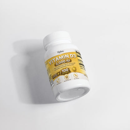 Supplement Vitamin D3 2000 IU for Bone Health 2,000 IU 100 softgels