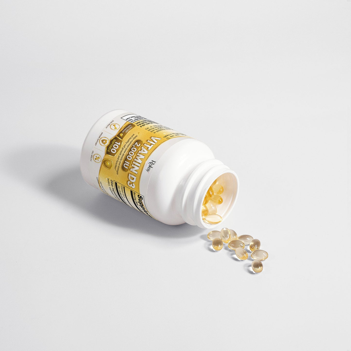 Supplement Vitamin D3 2000 IU for Bone Health 2,000 IU 100 softgels