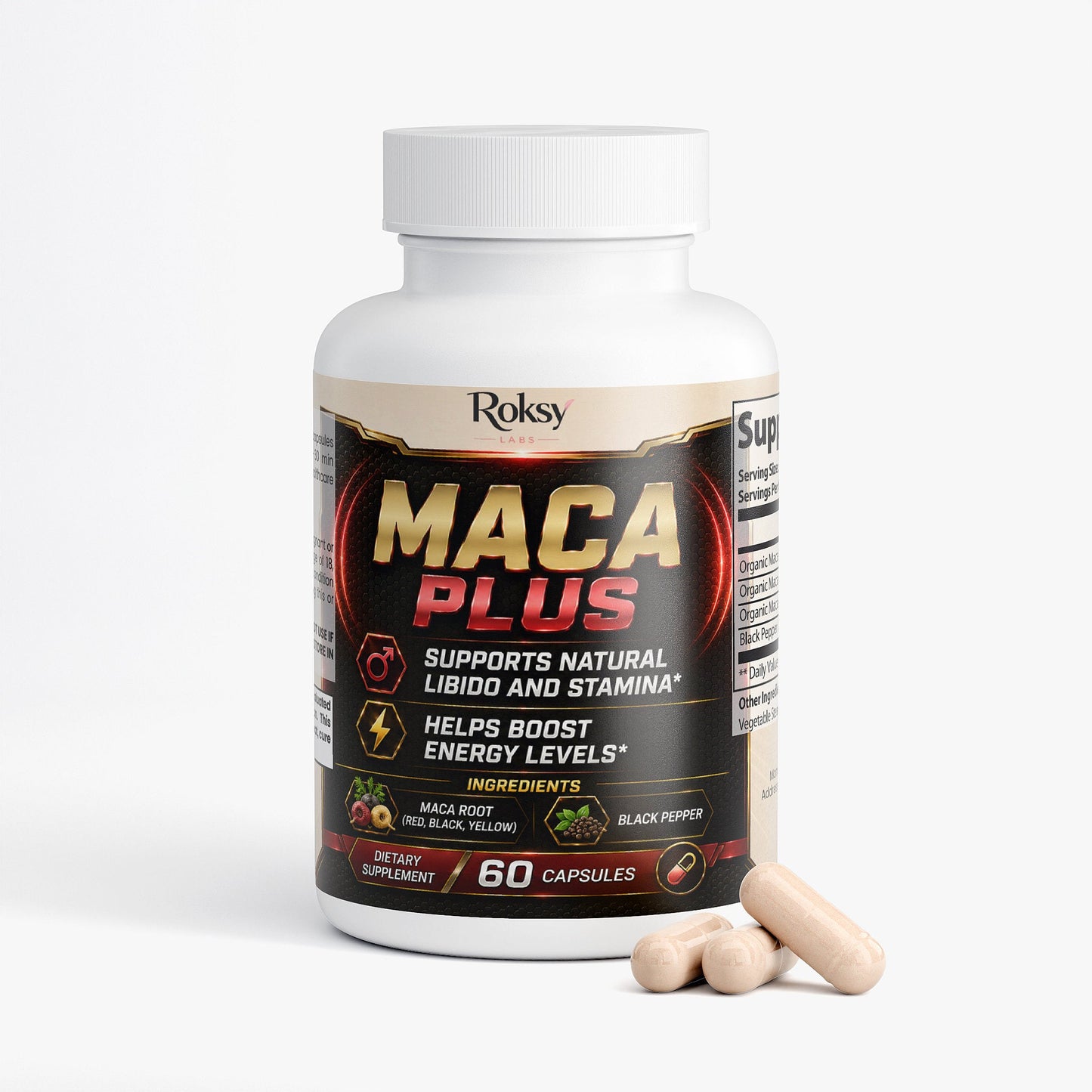 Maca Root Supplement for Libido & Stamina Maca Plus 60ct