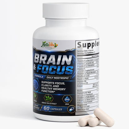 Brain & Focus Formula 60 Caps – Nootropic Brain Support for Memory & Energy