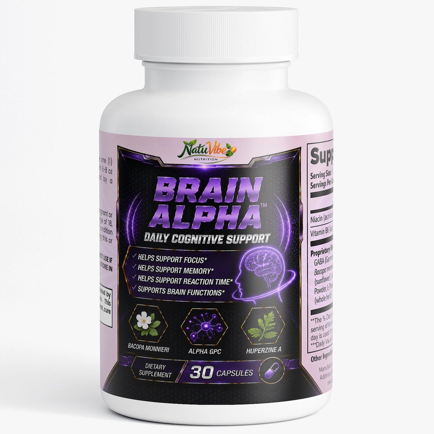 BRAIN ALPHA Cognitive Support 30 days supply