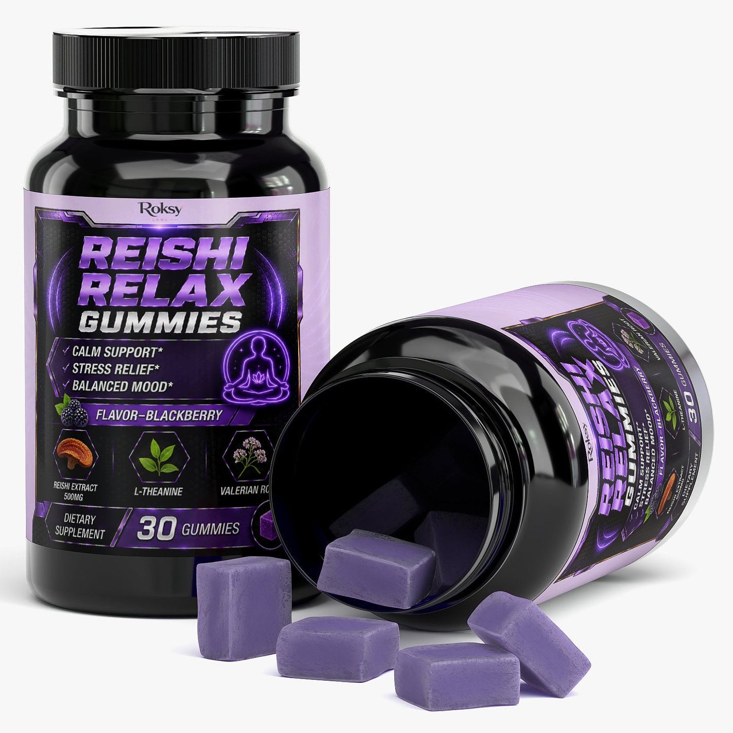 Reishi Relax Gummies 30 days supply - Calm support, Stress relief, Balanced mood