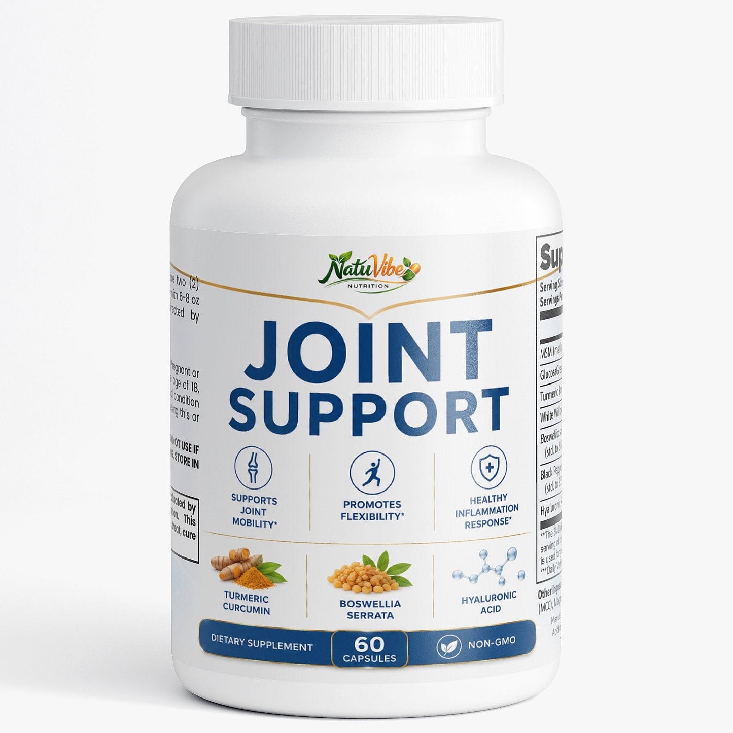 Advanced Joint Support Supplement with MSM, Glucosamine & Turmeric – Joint Flexibility & Mobility Formula | 60 Capsules