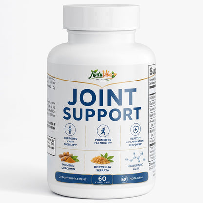 Advanced Joint Support Supplement with MSM, Glucosamine & Turmeric – Joint Flexibility & Mobility Formula | 60 Capsules