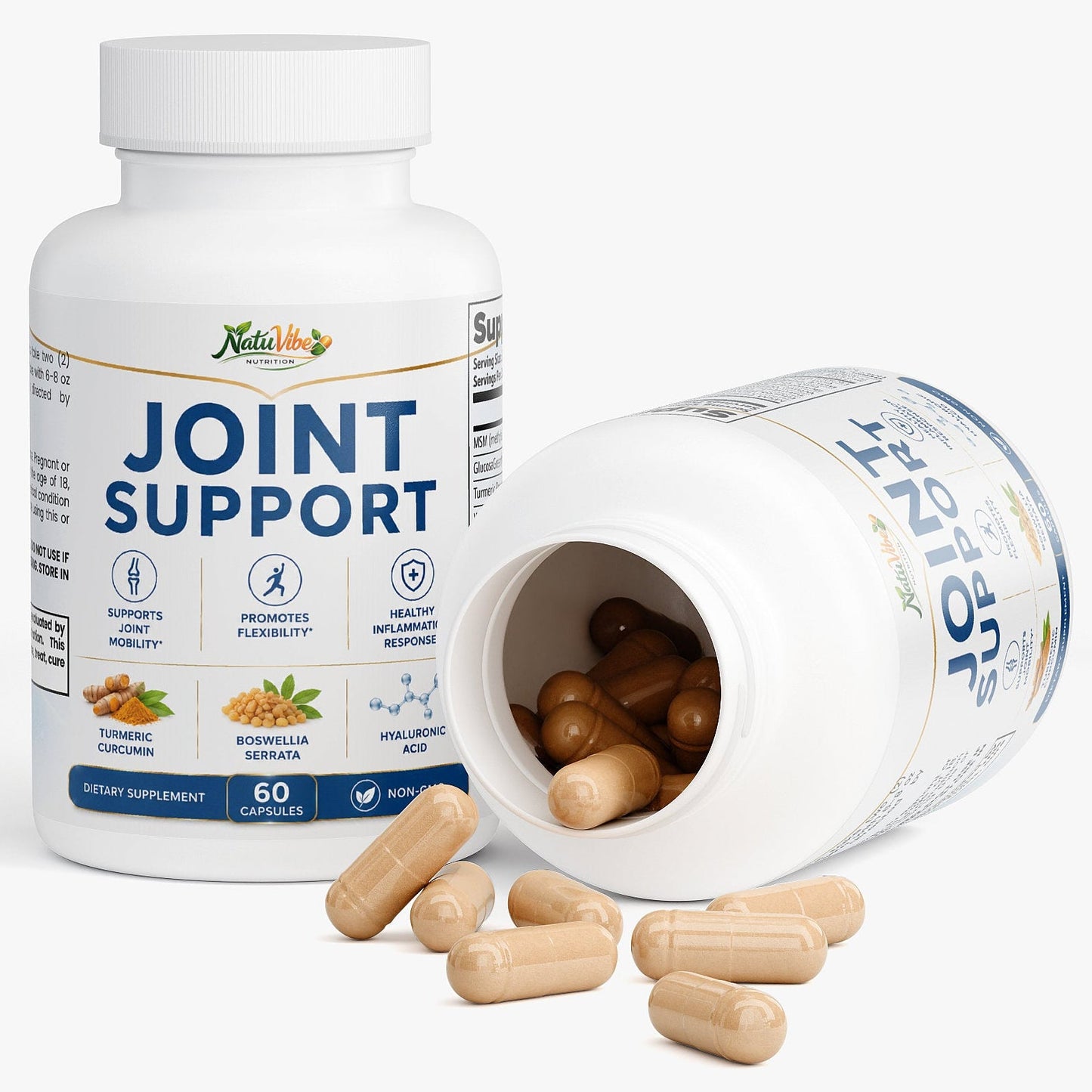 Advanced Joint Support Supplement with MSM, Glucosamine & Turmeric – Joint Flexibility & Mobility Formula | 60 Capsules