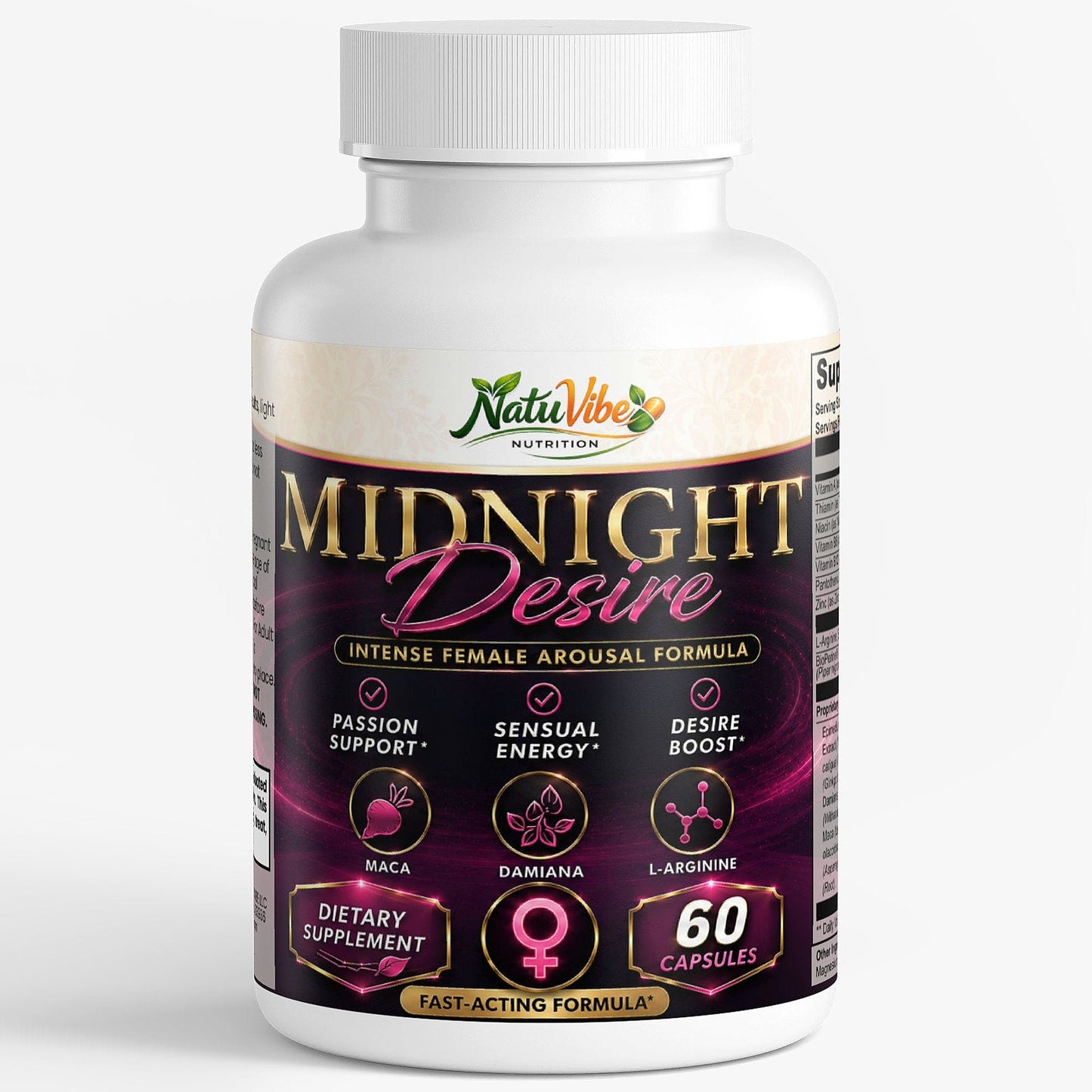 Midnight Desire Female Enhancement – Libido, Arousal & Stamina Support for Women – Maca, Ashwagandha, Ginseng & L-Arginine – 60 Ct