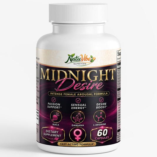 Midnight Desire Female Enhancement – Libido, Arousal & Stamina Support for Women – Maca, Ashwagandha, Ginseng & L-Arginine – 60 Ct