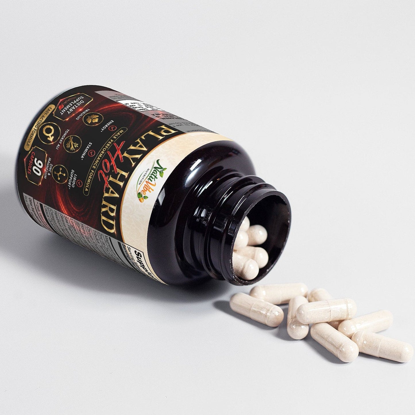 Play Hard Hot – Male Performance Formula | Libido, Stamina & Energy | Tribulus, Tongkat Ali & Horny Goat Weed | 90 Caps
