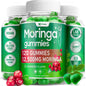 Moringa Gummies with Ginger, Turmeric & Probiotics | Vegan, Sugar-Free Chewables| Plant-Based Pectin Formula with Vitamin C
