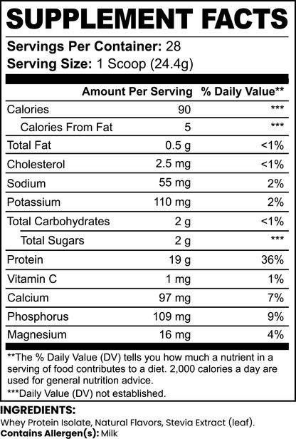 Pure3 100% Whey Protein Isolate (Vanilla) Made in the USA