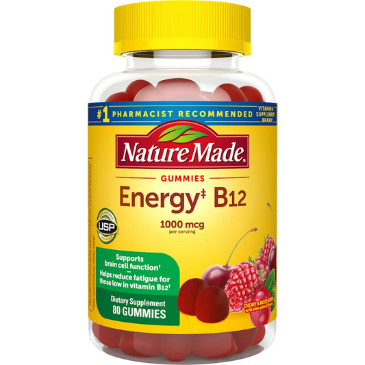 Nature Made Energy B12, 1000 Mcg, Gummies, Cherry & Mixed Berry