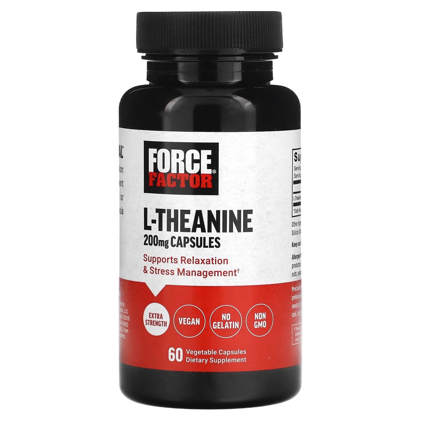 Force Factor® L-Theanine Extra Strength – 200 mg (60 Vegetable Capsules)