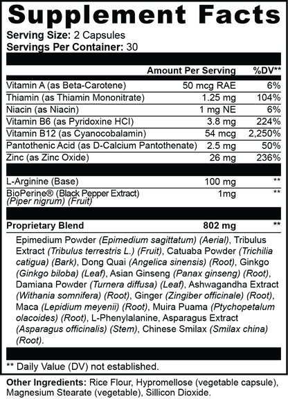 Midnight Desire Female Enhancement – Libido, Arousal & Stamina Support for Women – Maca, Ashwagandha, Ginseng & L-Arginine – 60 Ct