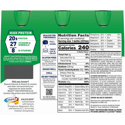 Boost® High Protein Chocolate Complete Nutritional Drink, 8-ounce bottle 00041679940365