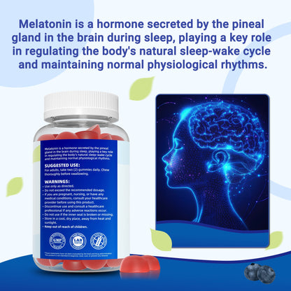 I Love Health Sleep Gummy | Melatonin 6mg + Vitamin B6 6mg Sleep Support Gummies with Natural Blueberry Flavor - Made in cGMP facility