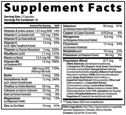 Brain & Focus Formula 60 Caps – Nootropic Brain Support for Memory & Energy