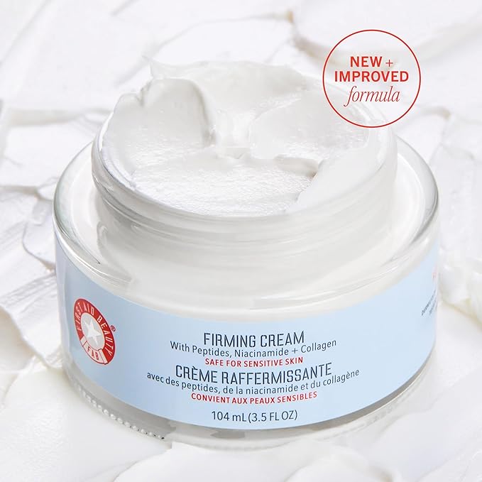 First Aid Beauty Firming Collagen Cream with Collagen, Peptides and Niacinamide – Day + Night Anti-Aging Face Moisturizer – 1.7 fl oz