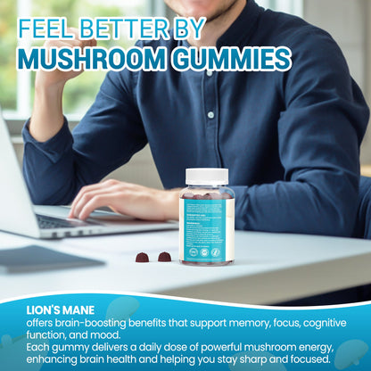 I Love Health Lion’s Mane Mushroom Extract 1000mg – 60 Gummies | Supports Cognitive Function & Mental Clarity | Natural Brain Health Supplement