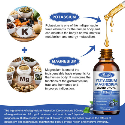 BestBy03/27 Bunkka Liquid Potassium Magnesium Calcium Zinc D3 2 Pack Blueberry