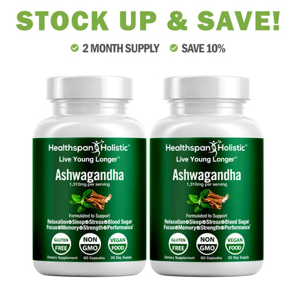 Organic Ashwagandha Adaptogen 60 Capsules