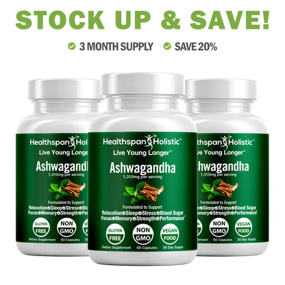 Organic Ashwagandha Adaptogen 60 Capsules