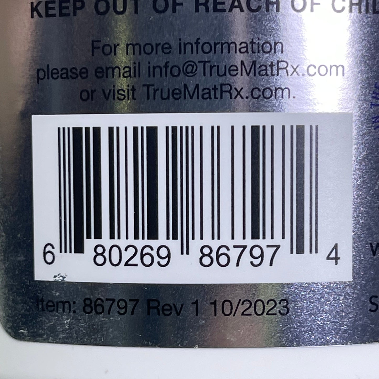 TRUE MATRX DNA Support Supplement 2.11 oz, 60 servings Silver 86797 Rev 1 BB 09/26
