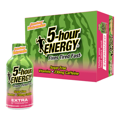 24 Pack 5-hour ENERGY Extra Strength Shots, Strawberry Watermelon Flavor Flavor, 1.93 Fl Oz