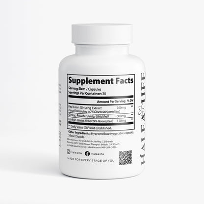 Ginseng & Ginkgo Biloba Capsules | Focus & Energy Support