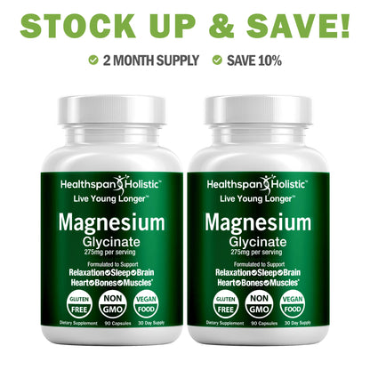 Magnesium Glycinate Supplement 90 Capsules