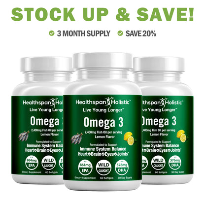 High Dose Omega 3 Fish Oil Supplement 60 Softgels
