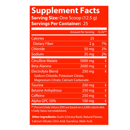 Georgia Peach Rings Pre-Workout Energy Powder + Focus Boost & Hydration | Sugar Free