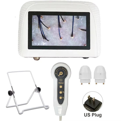 5-Inch (12.7 cm) Skin & Hair Analyzer — Rechargeable Dermoscope with 50x/200x Lenses, Scalp & Follicle Detector