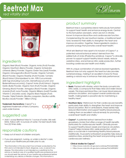 Beetroot Max Cardiovascular and Blood Pressure Support - 60 Servings