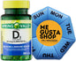 Vitamin D3 Supplement, 50 Mcg 2,000 IU, 200 Count Includes Pill Organizer