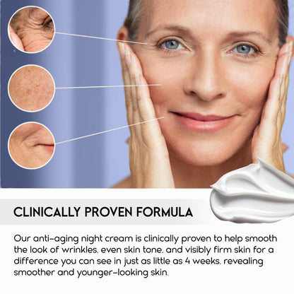 Night Cream for Women Anti aging Retinol Night Cream for Face Wrinkle Cream for Women Overnight Collagen Repair Hyaluronic Acid Face Moisturiser with Niacinamide Peptides Made in Italy