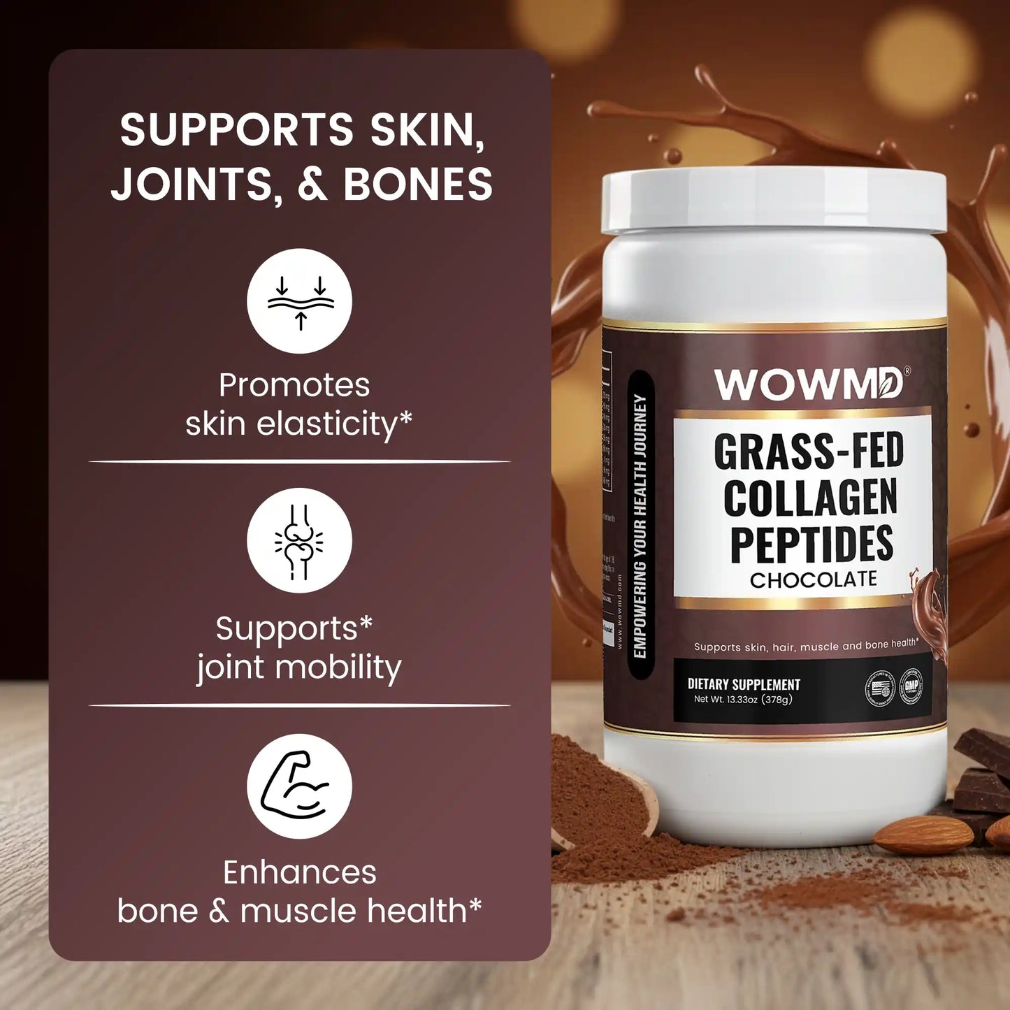 Grass-Fed Collagen Peptides Powder (Chocolate)