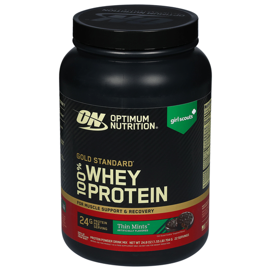 Optimum Nutrition 24g protein, 5.5g BCAAs, fast-digesting whey protein