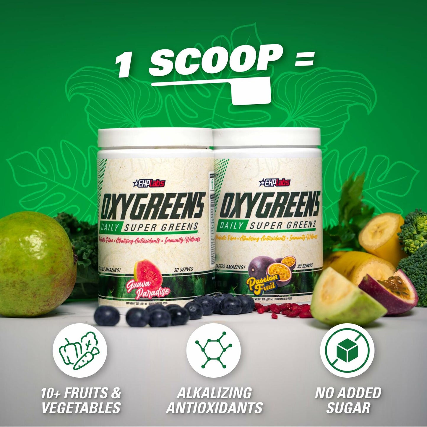 BestBy10/25 EHP Labs OxyGreens Super Greens Powder 30 Serve Strawberry Margarita