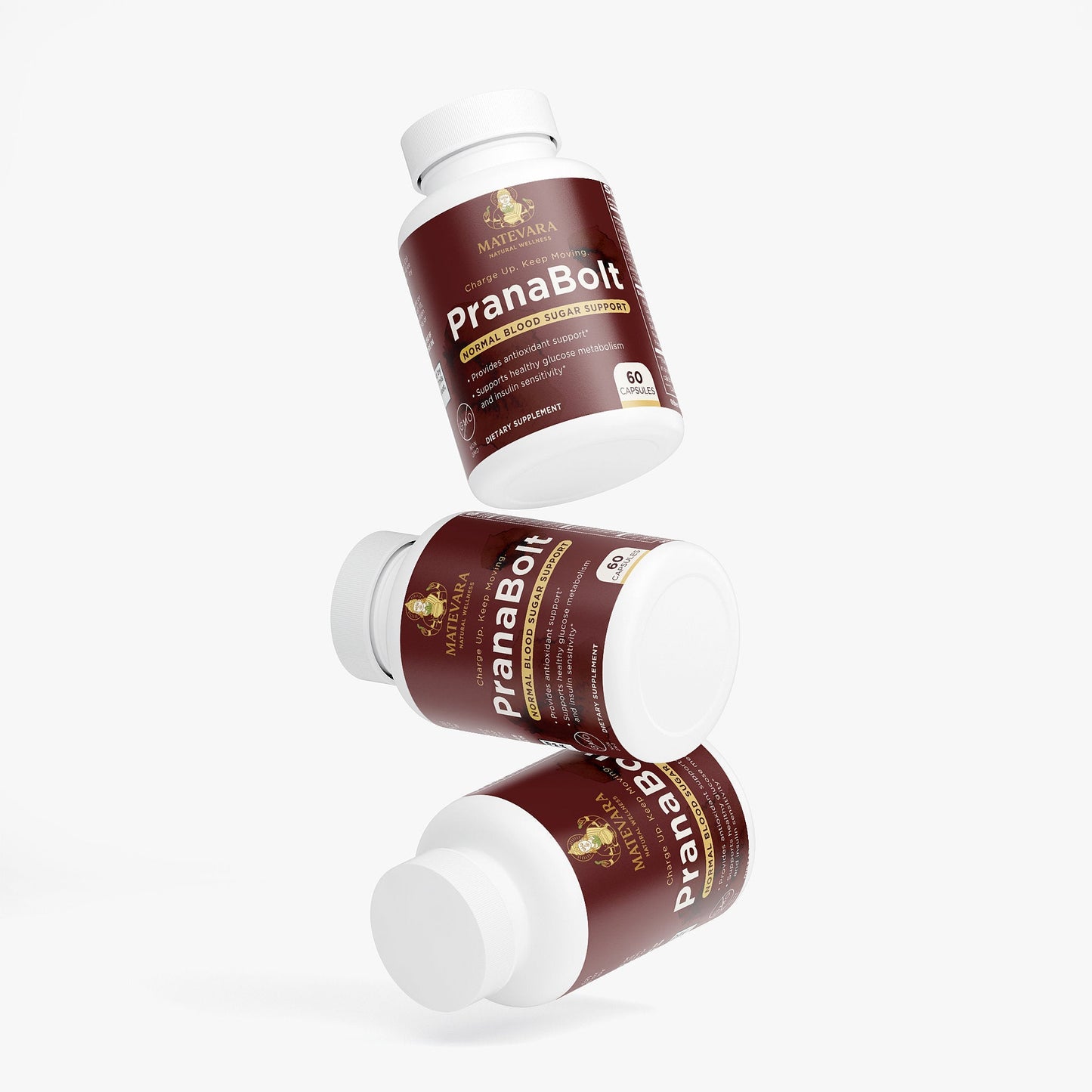 PranaBolt Blood Sugar Support | Glucose Metabolism Capsules | 60 Count