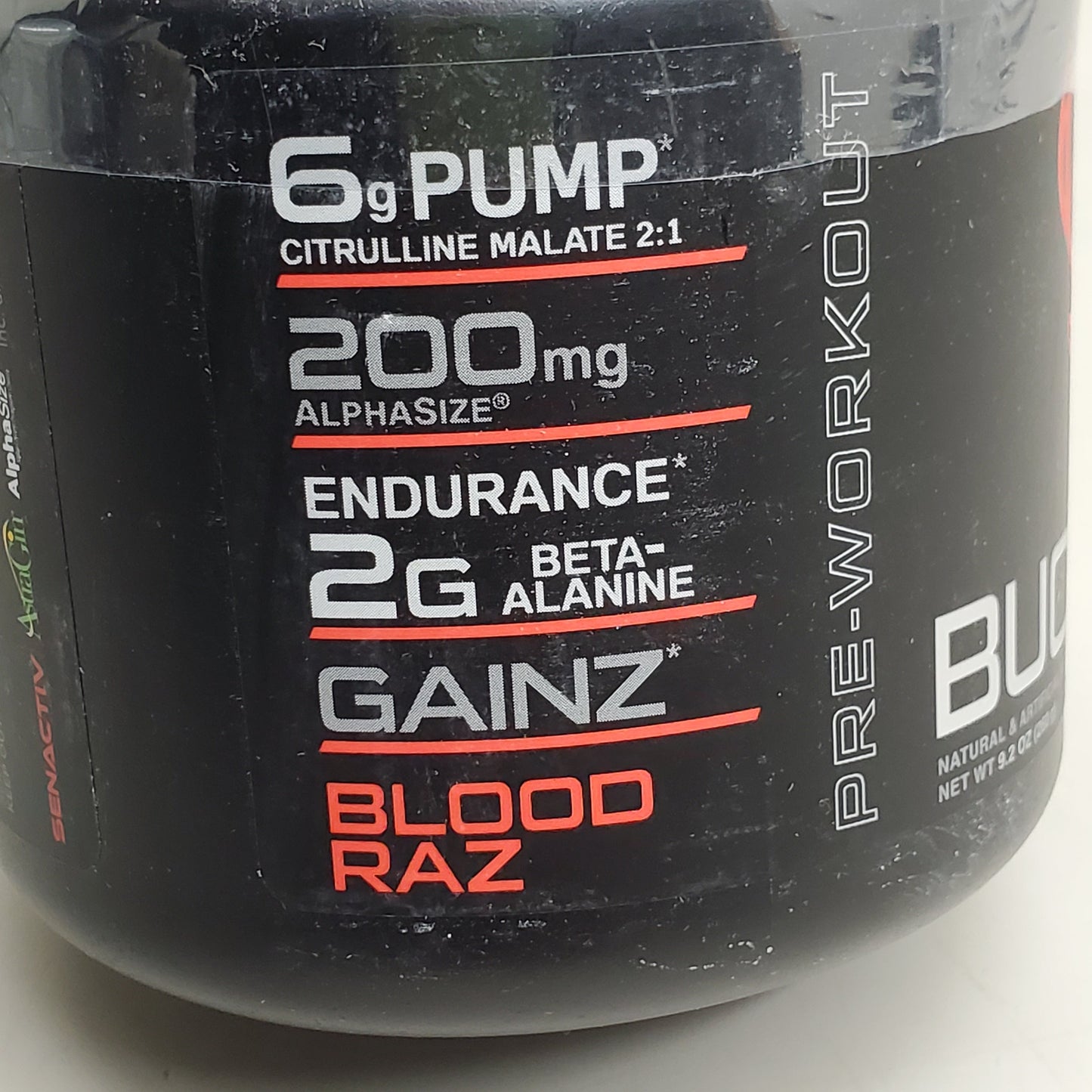BUCKED UP -  Pre-Workout Blood Raz 25 Serv 9.2 Oz BB 04/26 Dietary Supplement