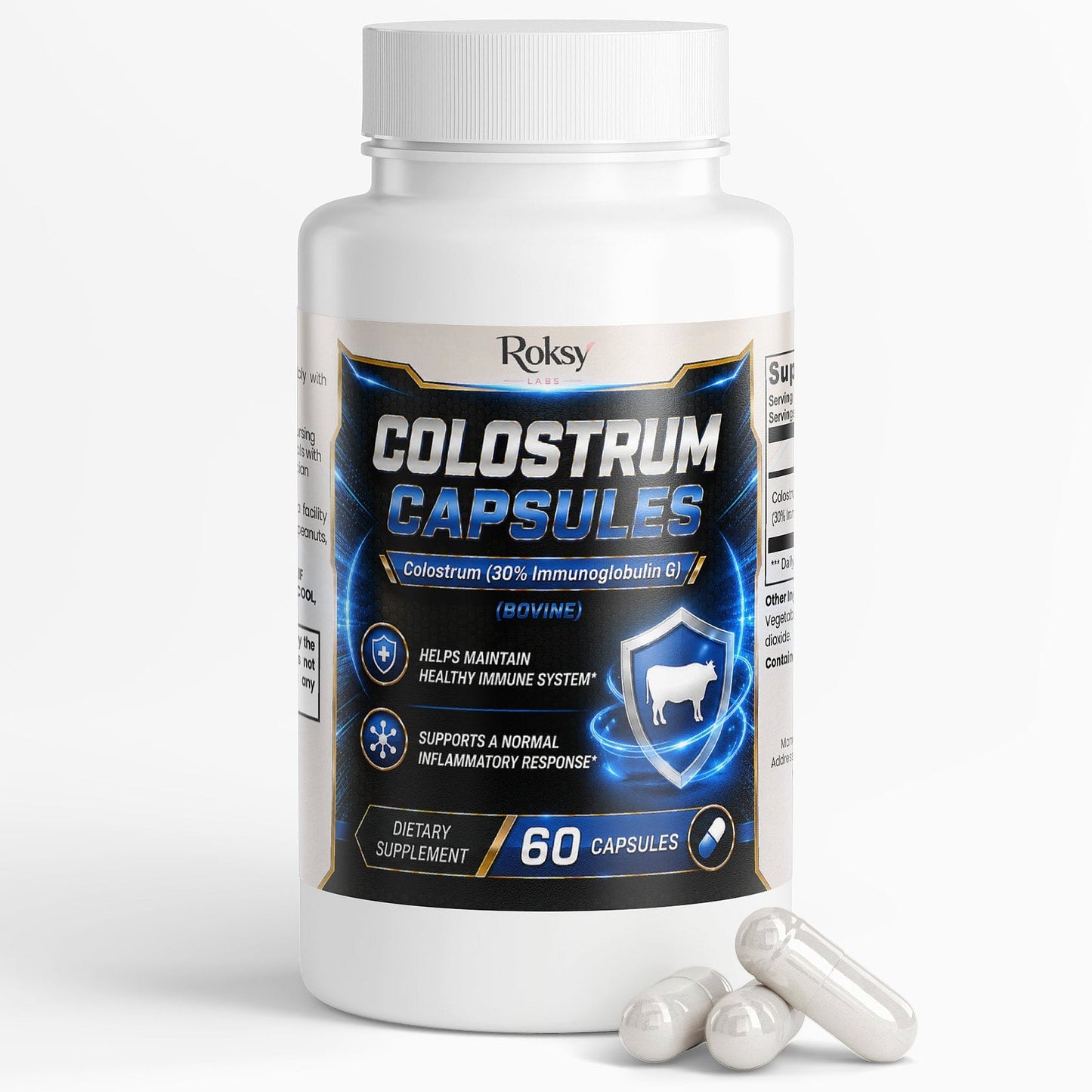 Colostrum Capsules, Immune Support Supplement 60 Days Supply Inflammation Relief